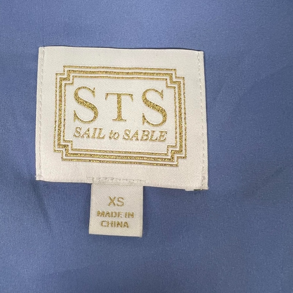 STS Sail to Sable A Line Maxi Dress XS Tiered Check Beach Vacation‎ Blue Cruise - Picture 3 of 10